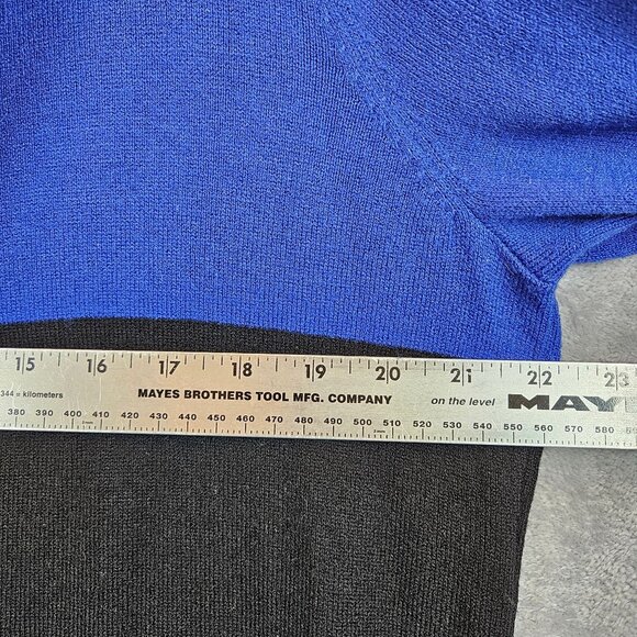 JM Collection Womens Large Colorblock Cowl Neck Tunic Sweater Tab Sleeve Career - Picture 3 of 9